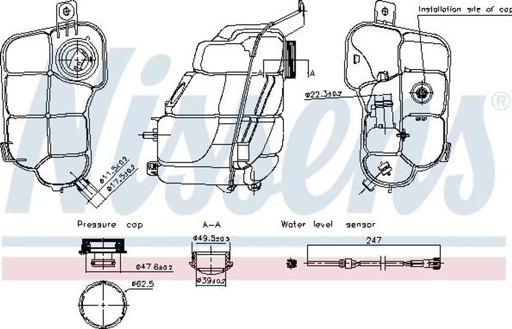Réservoir liquide refroidissement Volvo S80 XC60 XC70 pour entretien