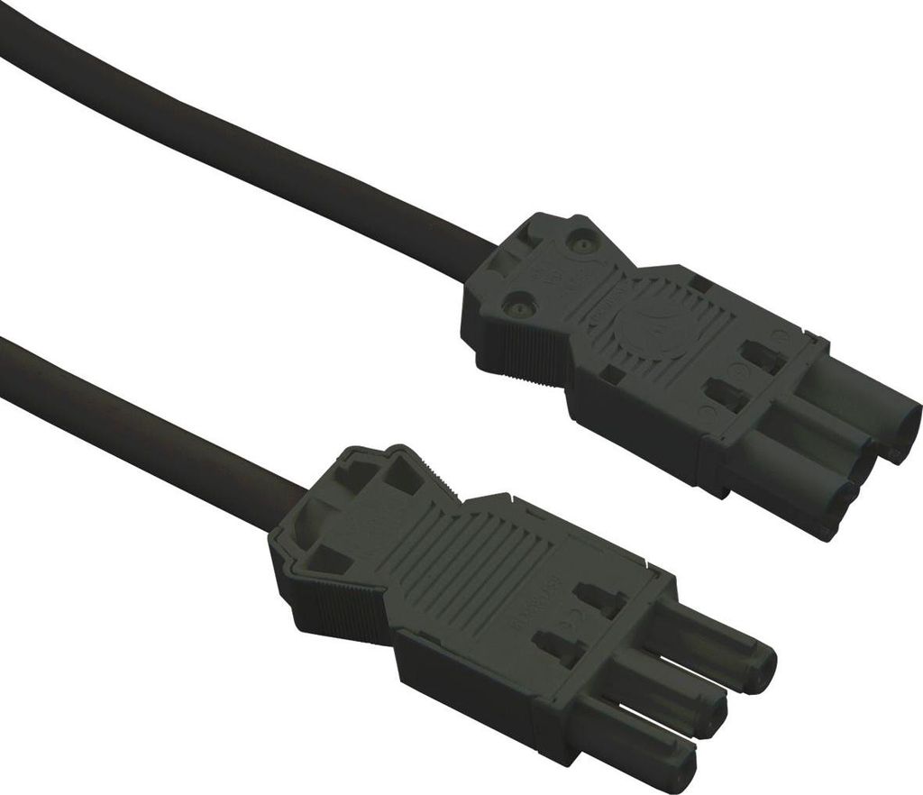 Verbindungsleitung mit Stecker und Gerätekupplung GST18, 300 mm, schwarz