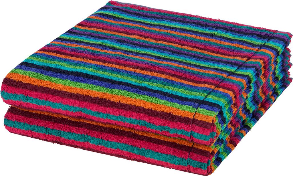 Cawö Lifestyle 2 X Duschtuch im Set Weich und pflegeleicht, Farbenfrohes Design, Hochwertige Qualität 70 X 140cm