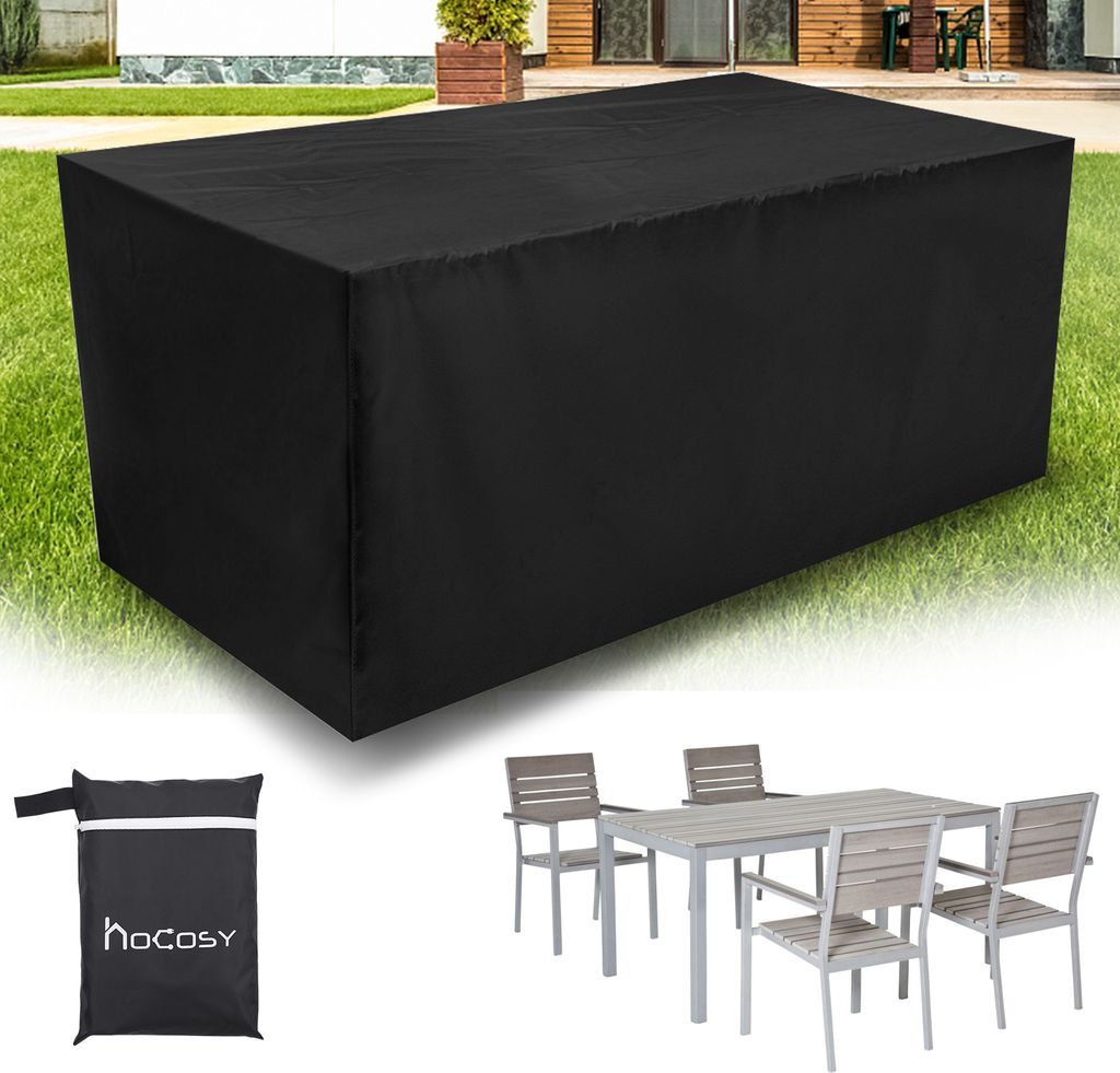 HOCOSY Abdeckungen für Terrassenmöbel, 200x 160x 70cm, Wasserdicht, 420D Abdeckungen für Terrassentische im Freien, Rechteckige Sofabezüge