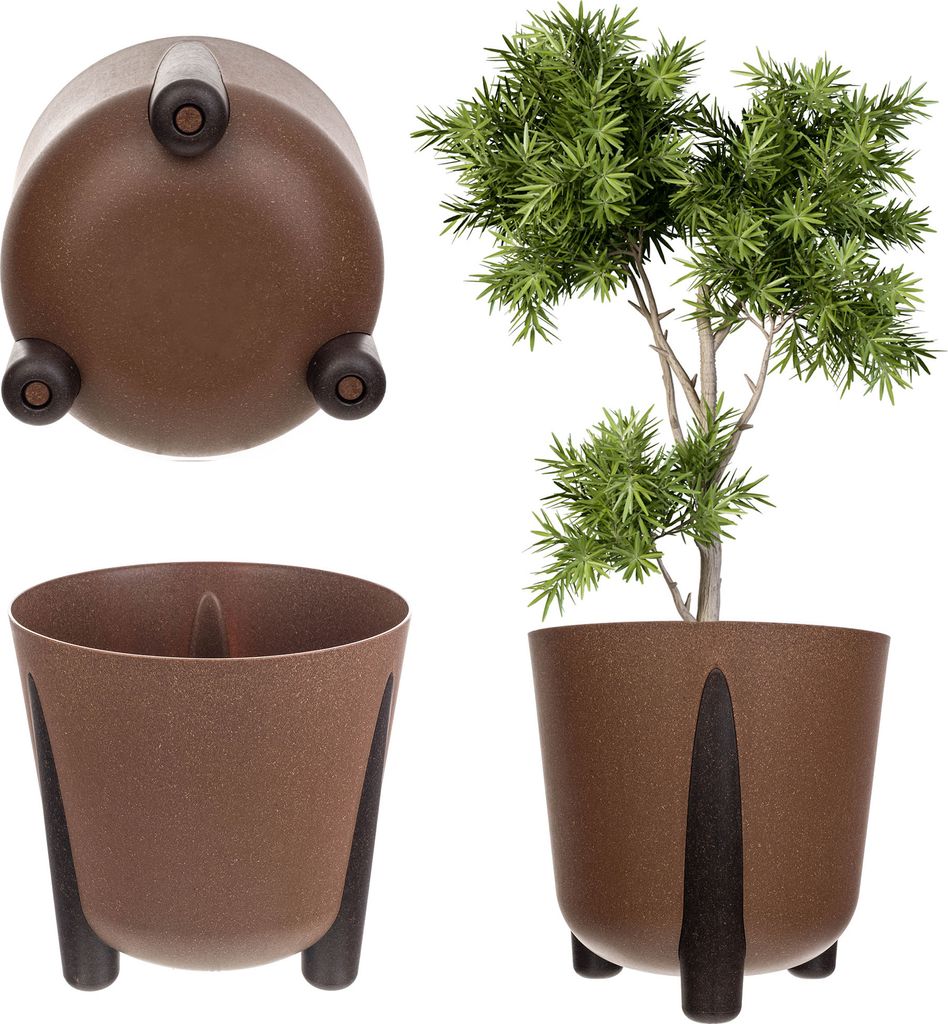 KADAX Blumentopf Beine + Einsatz, 18 cm, Braun
