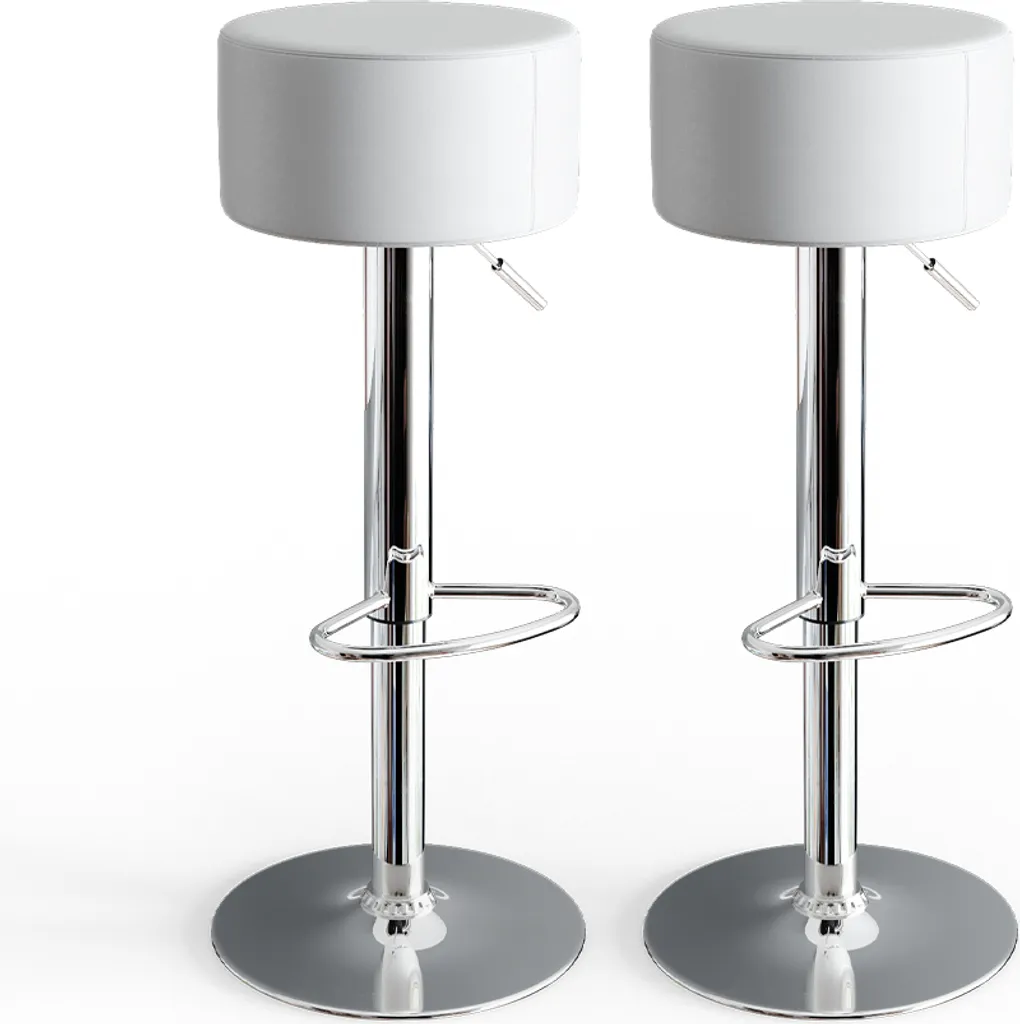 Tabouret de bar Vicco blanc gain de place - Lot de 2 pour petits espaces
