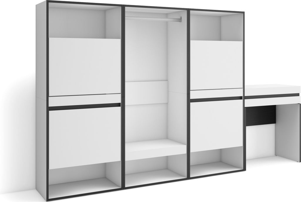 Schuhregal, Schuhschrank, 250x35x145 cm, Für Schlafzimmer, Zimmer, Offener Kleiderschrank, Schminktisch, Weiß