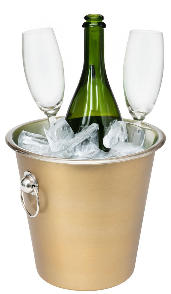 Champagner- und Weinflaschenkuhler/Eiskubel - gold - Produktbild 