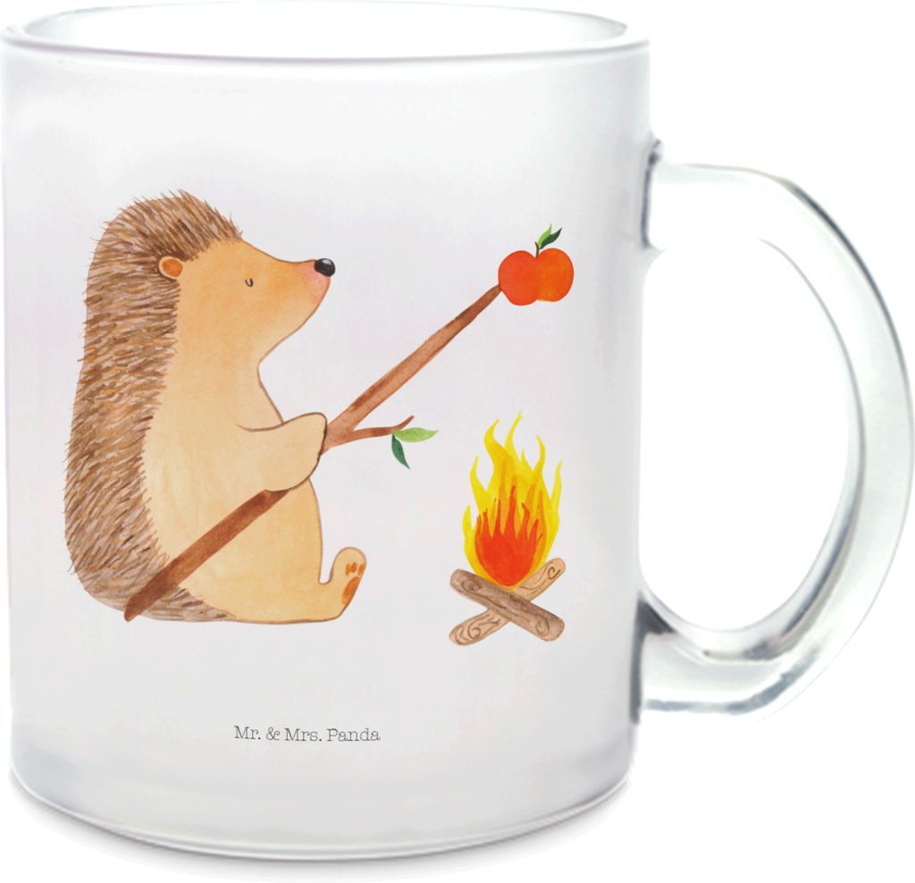 Mr. & Mrs. Panda Teeglas Igel Grillen - Transparent - Geschenk, Spruch, Sinn Des Lebens, Teetasse, aus Glas, Häferl, Motivation, Lustige Sprüche,...
