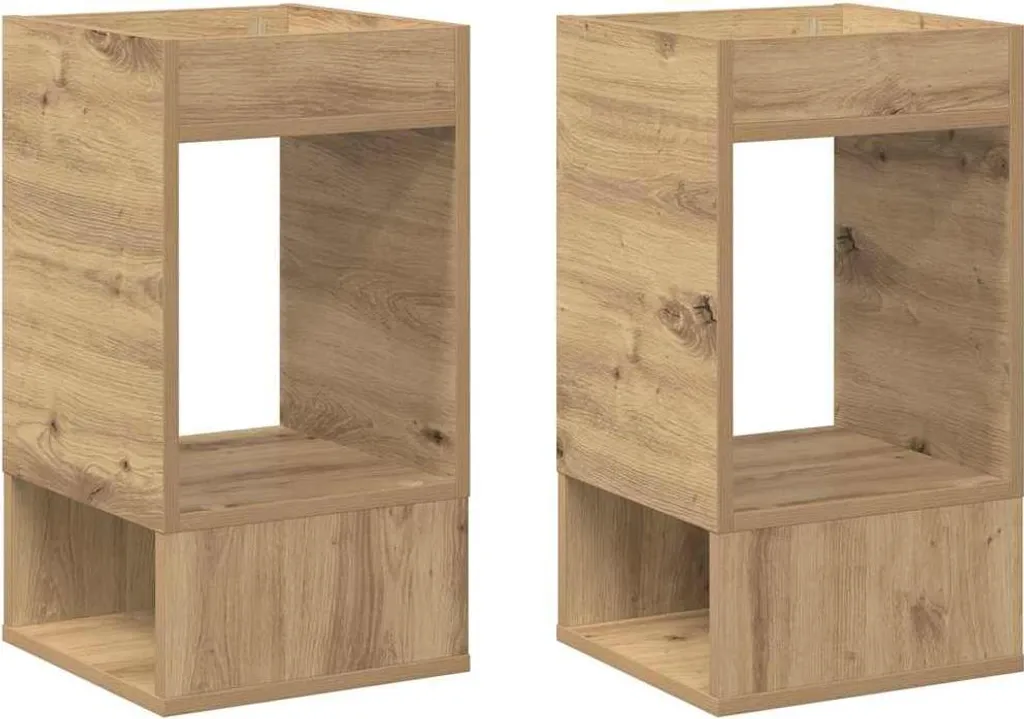 Set 2 Tavolini SYFAX™ 30x30x56 cm Rovere - Qualità Garantita