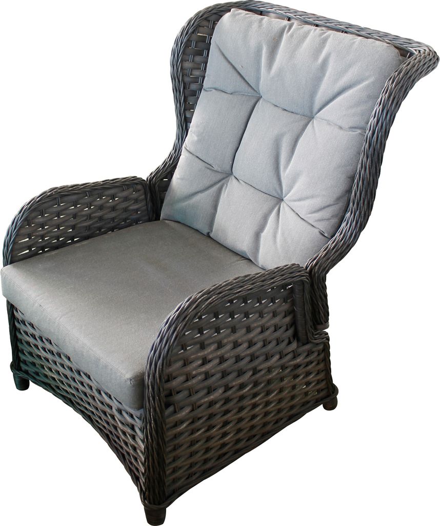 Comfort Relaxsessel Flachrattan verstellbare Rückenlehne inkl. Sitz- und Rückenpolster
