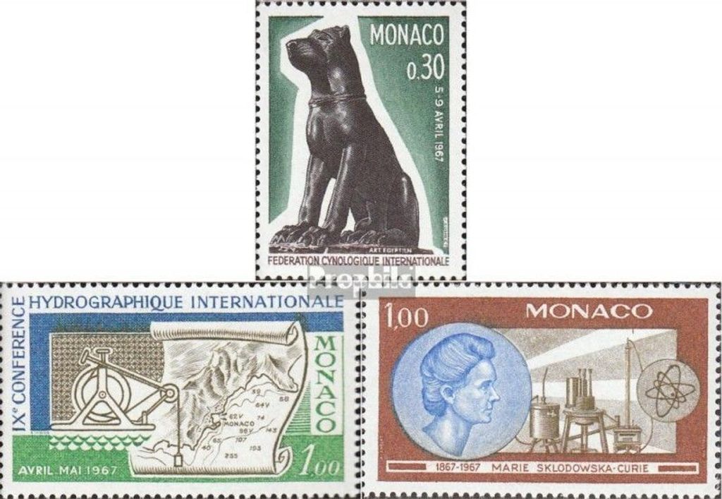 Briefmarken Monaco 1967 Mi 872,873,874 (kompl.Ausg.) postfrisch Hunde