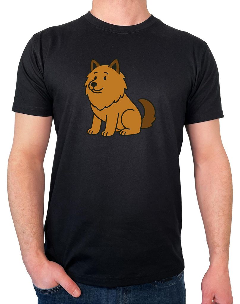 Huuraa Herren T-Shirt Eurasier Comic Euri XXL Black Bio Baumwolle Fairtrade Herrenshirt Geschenkidee