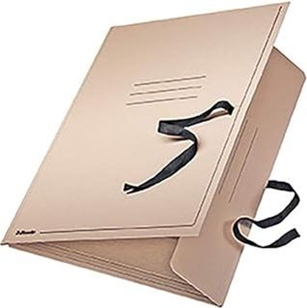 Leitz Esselte 6586 Zeichnungsmappe (mit Bändern, A3, Karton), Natur