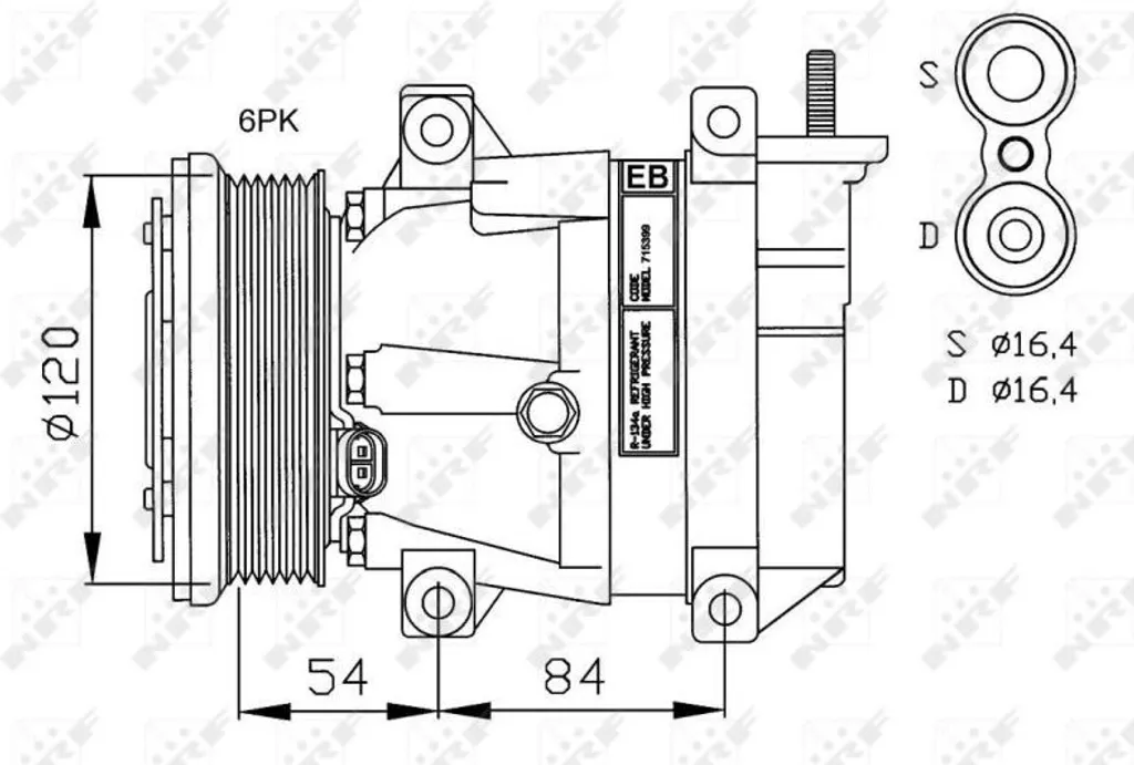 Compresseur de Clim Lacetti J200 - Pièce de Rechange NRF 32484G Neuve