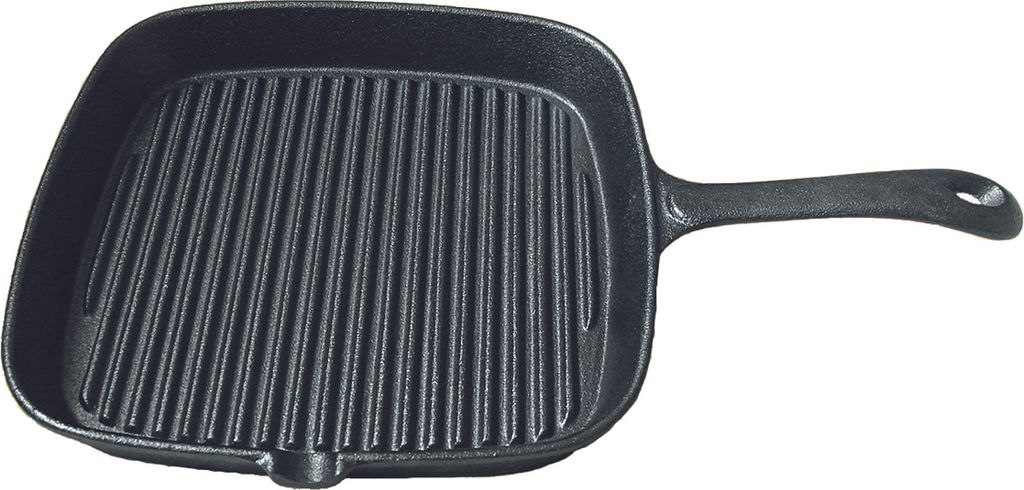 Grillpfanne aus Gusseisen - 22x22x3,5 cm - Rillen für Produktbild 