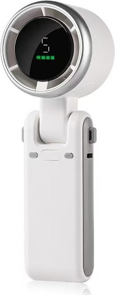 Handventilator Wiederaufladbar, 5 hohe Geschwindigkeiten Einstellbar Mini Elektroventilator Batteriebetriebener Turbo Ventilator Nackenventilator