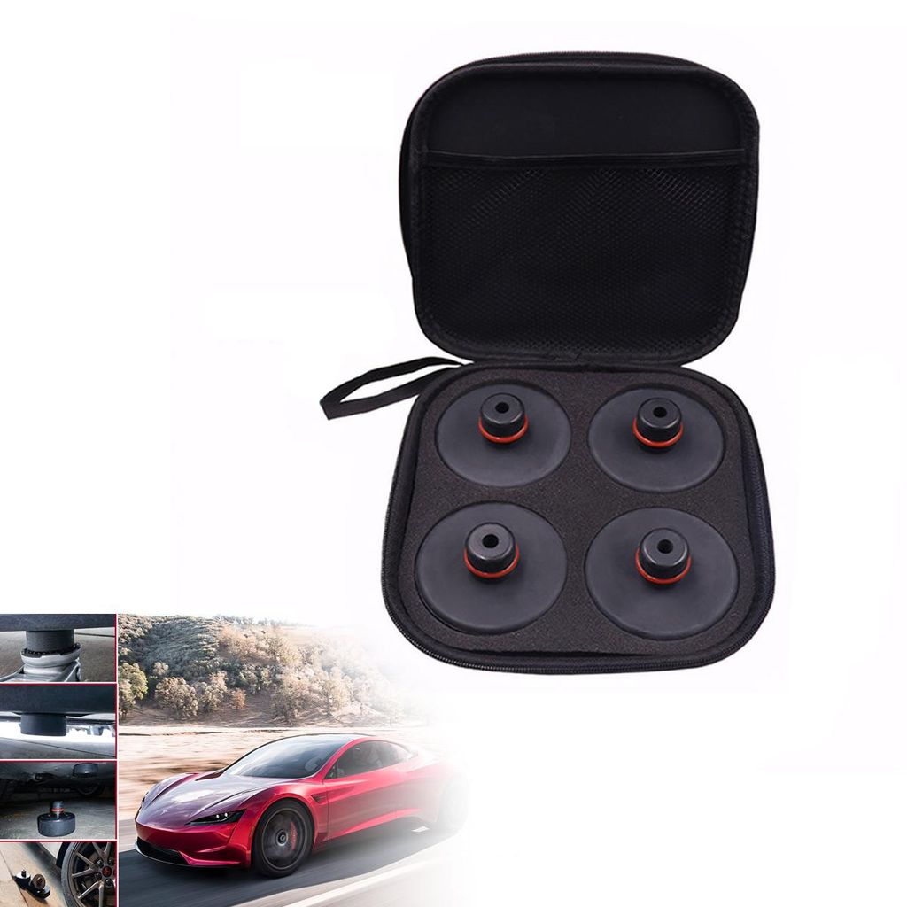 Gummiauflage Wagenheber für Tesla Model Y 3 S X, Vier Pads in Einer Packung, Zubehör für Tesla Fahrzeuge, Wagen Heber Pad, Auflage Rangierwagenh...
