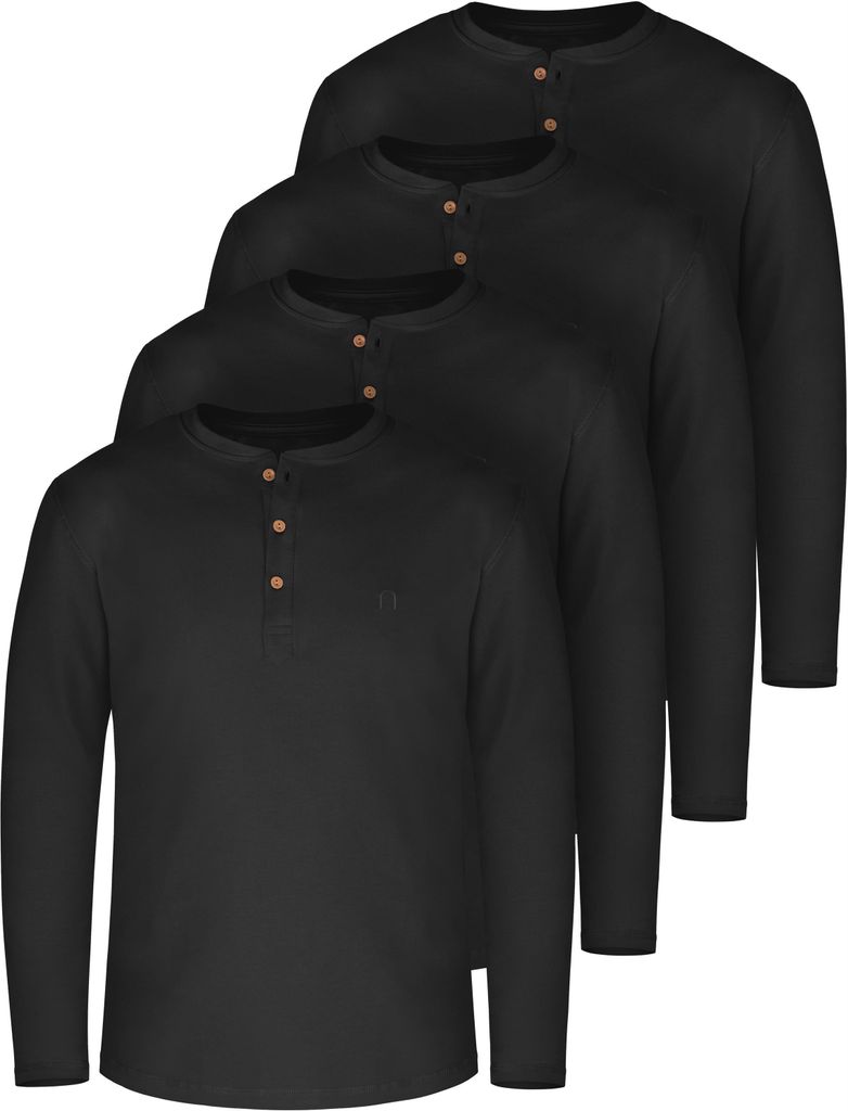 normani 4er Set Herren Langarm Shirts aus Baumwolle