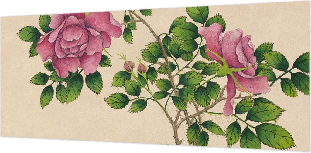 Wandtapete - Dekorative Tapete für Wohnzimmer- Tapetenfolie für Wanddekoration - 208x146 cm - Romantische Rosen
