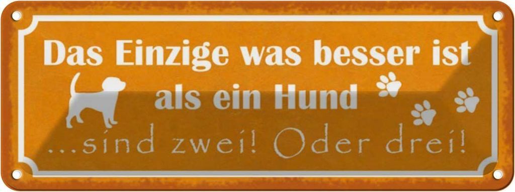 vianmo Blechschild 10x27 cm besser als ein Hund sind zwei Tier Haustier