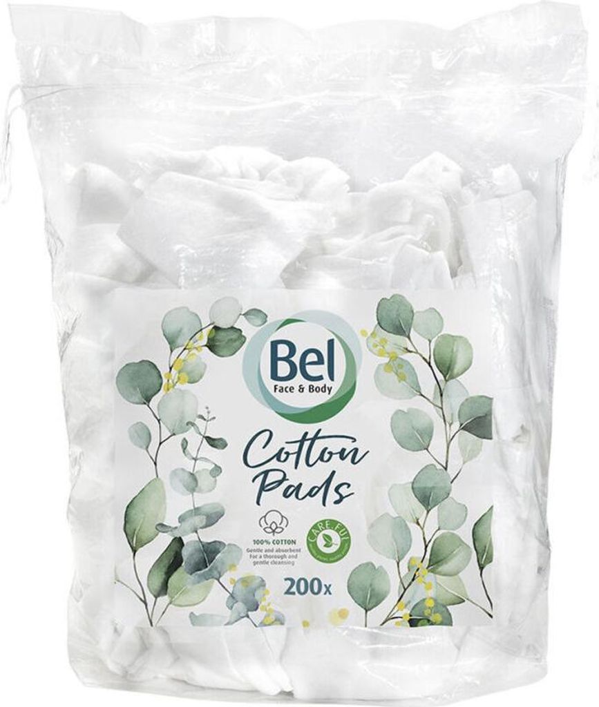 Bel Wattepads aus 100 % natürlicher Baumwolle, besonders saugfähig, 200 Stück