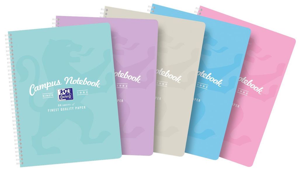 Kołozeszyt B5+ 80 kartek w kratkę Oxford Campus Pastel Zdjęcie produktu 