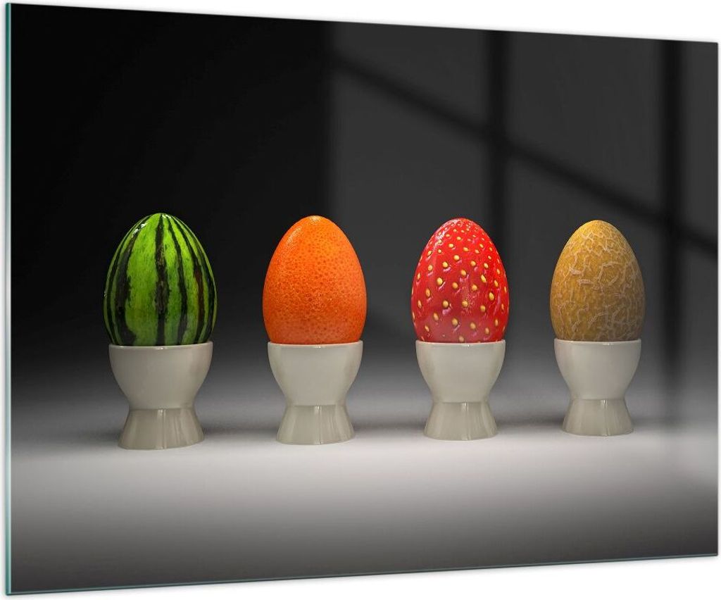 Bilder auf glas - Glas Keramik Lebensmittel Obst - 100x70cm - Glasbilder - Wandbilder - Kunstdruck - zum Aufhängen bereit - Wanddekoration aus Gla...