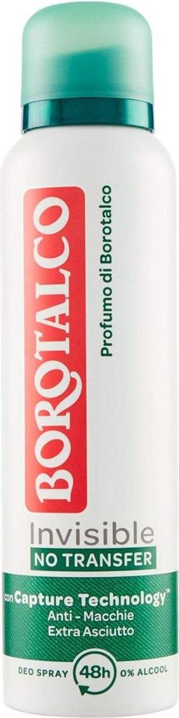 Borotalco Deodorant-Unsichtbarer Talkum mit Borotalco-Duft, Spray 150 Ml