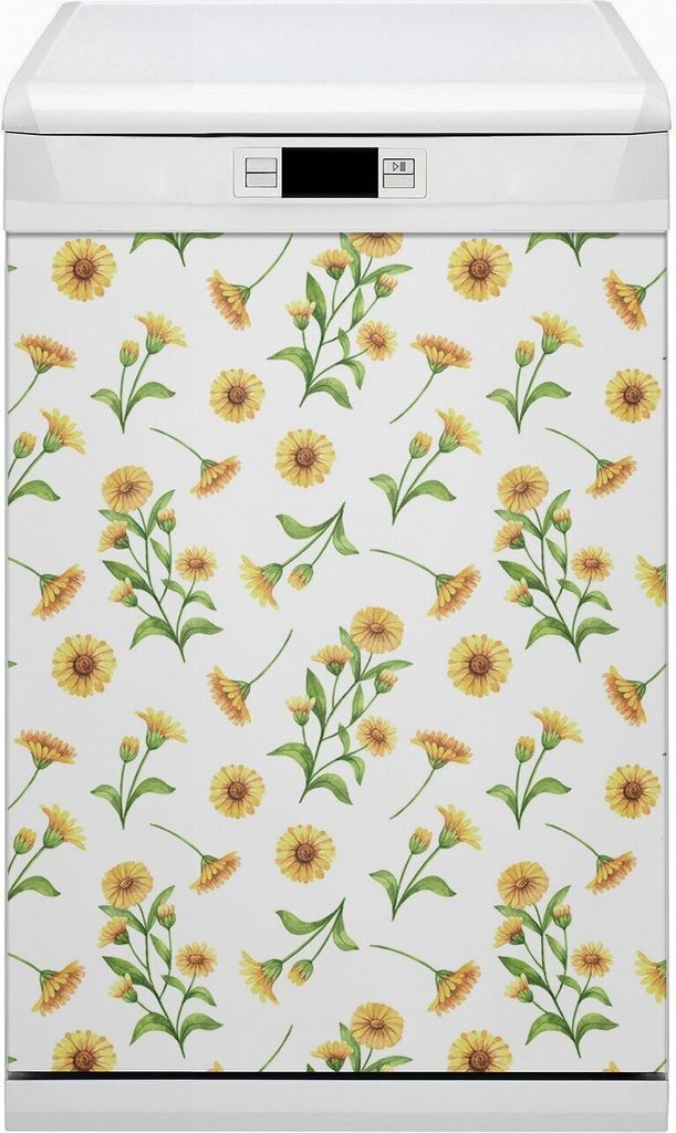 Magnet Folie für Geschirrspüler Magnete Geschirrspüle Magnet für Spülmaschine 45x80 cm Nachbildung - Sonnenblumen