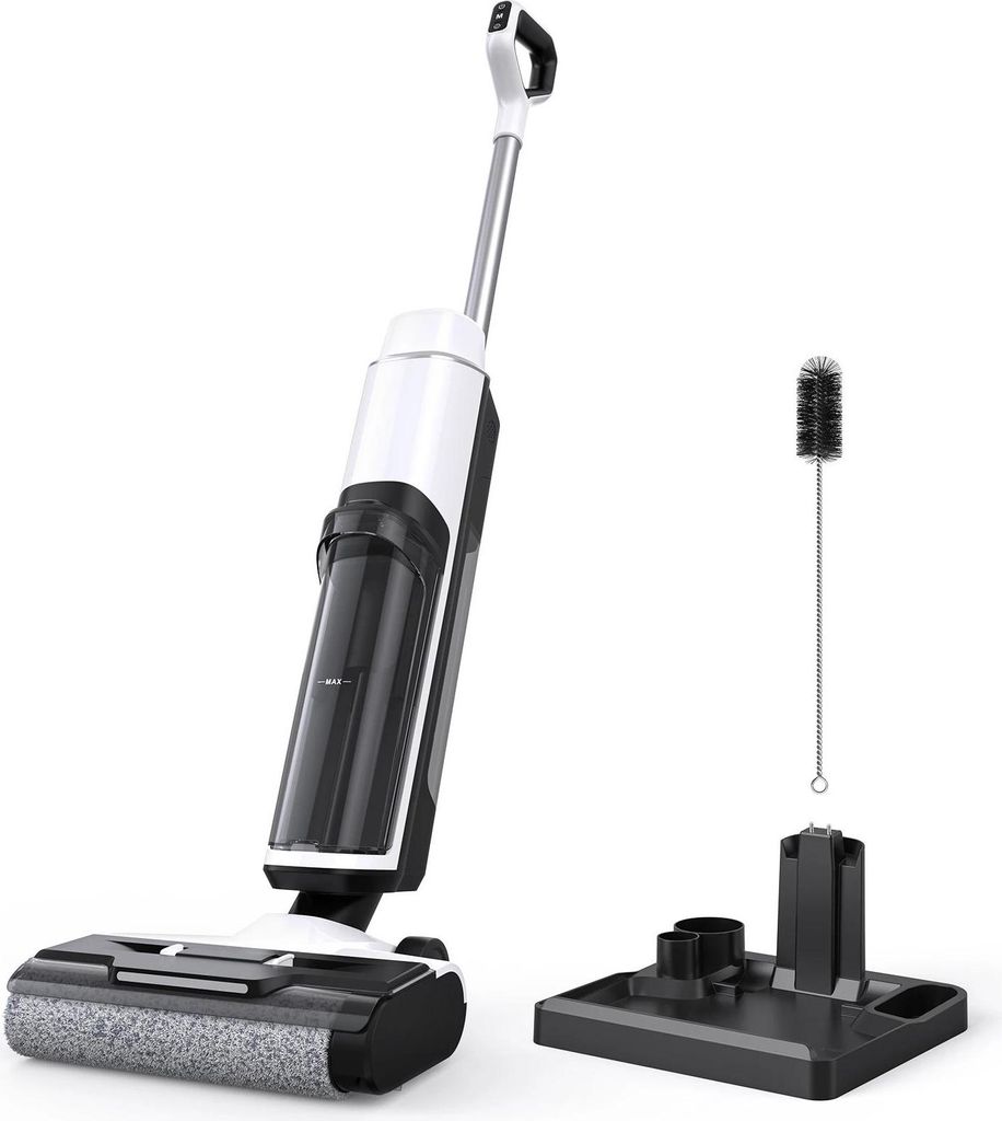 T8A kabelloser Nass-Trocken Staubsauger Wischmopp - Selbstfahrend - 6 mm Kantenreinigung - Sprachsteuerung - HEPA-Filter - 35 Min Laufzeit - Weiß