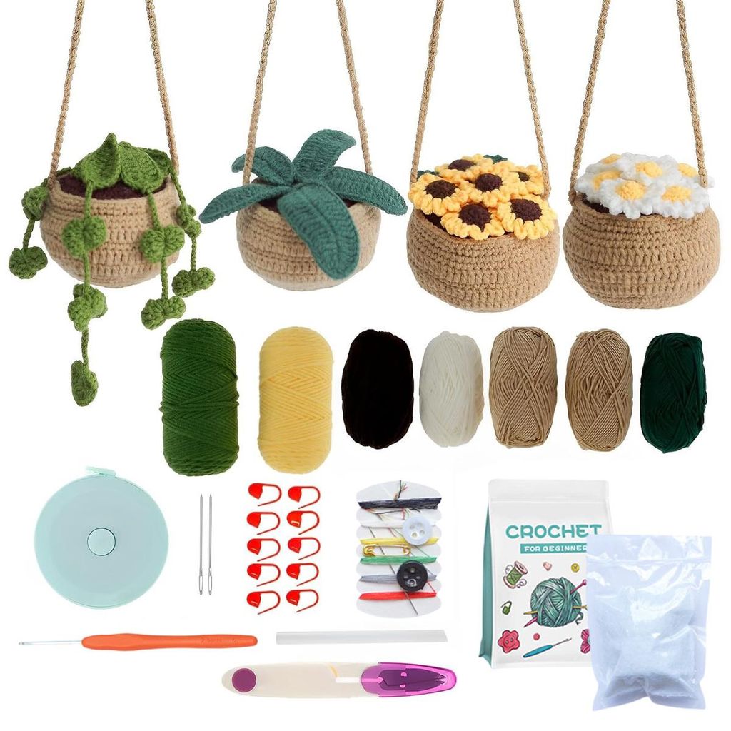 Häkelset für Anfänger, Häkel-Starterset, Häkel- und Strickset für Anfänger, DIY-Bastelarbeiten mit Häkelnadeln, Häkelset für Anfänger f...