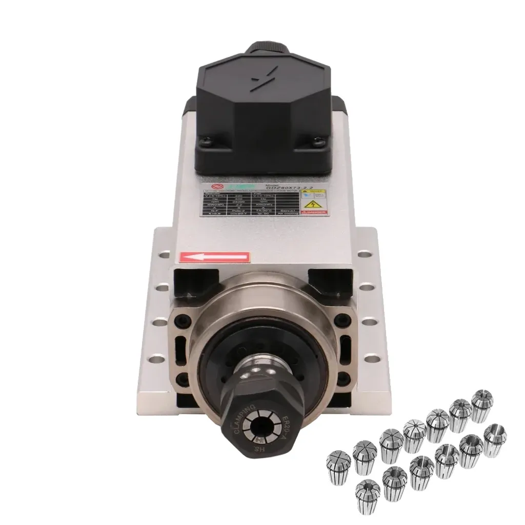Moteur de broche pour gravure CNC haute vitesse 24000 tr/min en argent