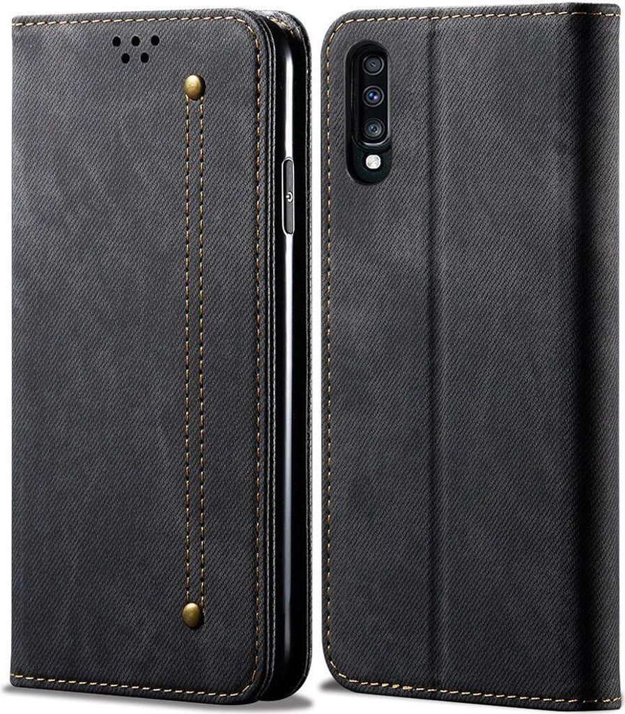 Galaxy A70 Hülle, LaimTop Denim Leder Brieftasche Magnetverschluss Flip Bookstyle Schutzhülle mit Standfunktion für Samsung Galaxy A70 / A70S Sc...