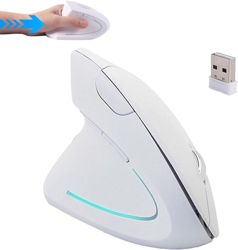 Maus, Ergonomische, Vertikale Leise Tragbare für Linkshänder mit 2,4-GHz-USB-Empfänger,Geschenk für Kinder Mädchen Frauen,Lindert Handgelenksc...