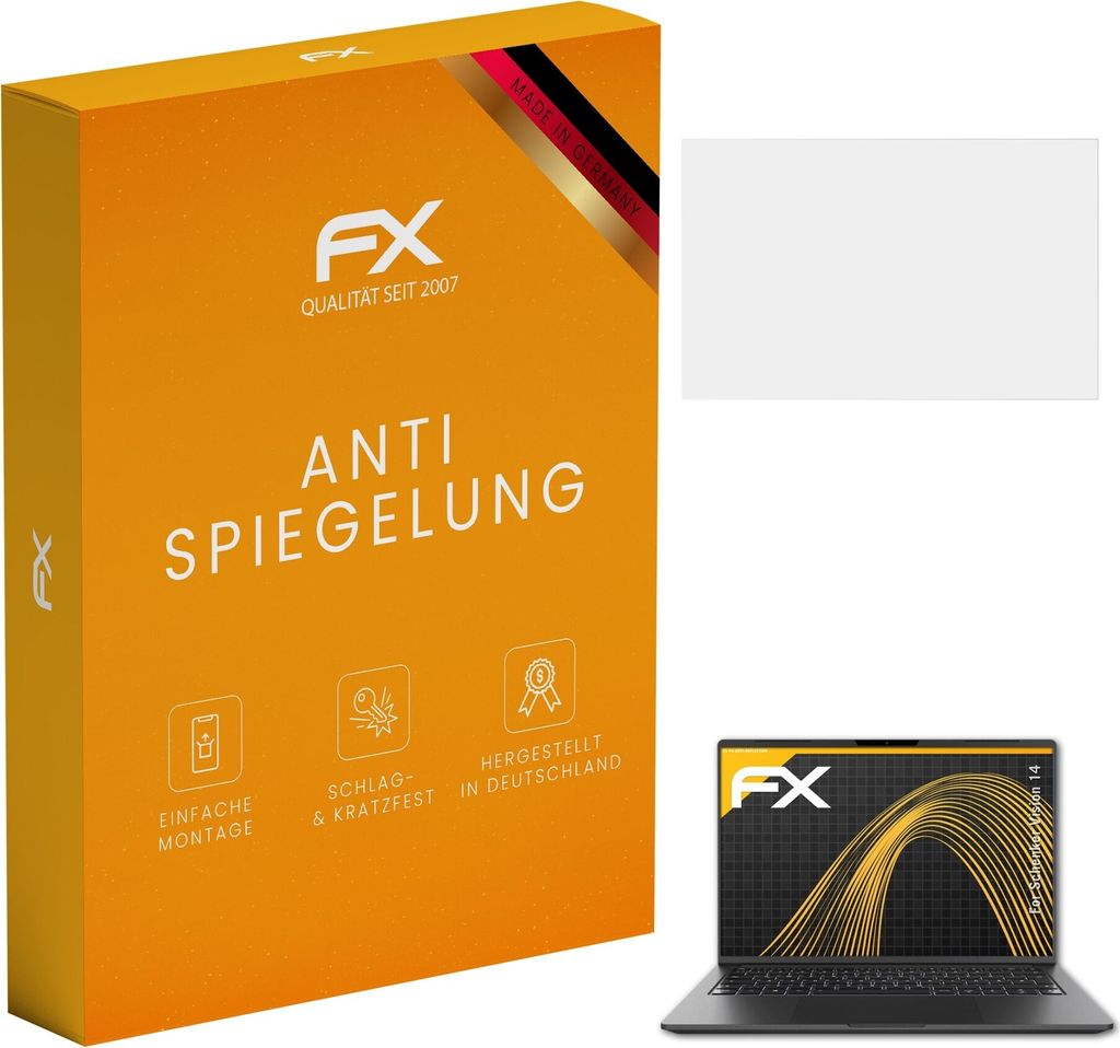 atFoliX FX-Antireflex 2x Schutzfolie kompatibel mit Schenker Vision 14 Displayfolie