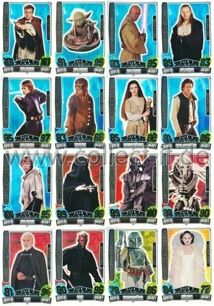 Carte Star Wars Force Attax Movie Cards Serie 3 FAMOV3 Spar 1B Alle 16
