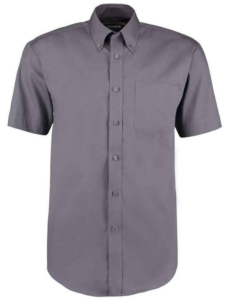 Kustom Kit - "Premium" Hemd für Herren, Oxford-Stil, Klassisch, kurzärmlig LT3629 (51cm) (Holzkohle)