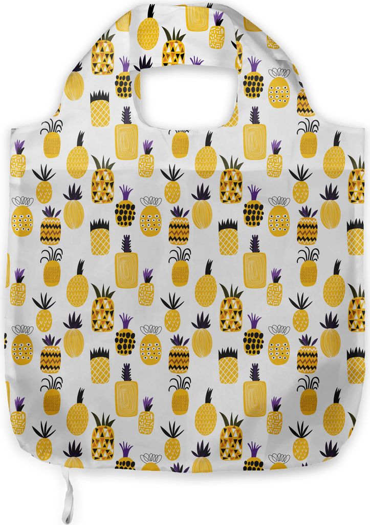 ABAKUHAUS Gelb Tragetasche aus Stoff, Sommer Ananas, Praktische Altagsmode Einkaufstaschen, Mehrfarbig