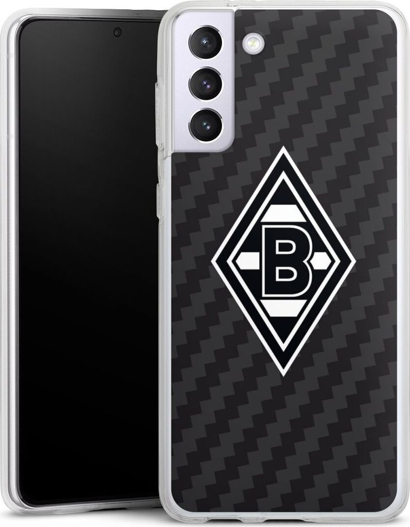 DeinDesign Handyhülle für Samsung Galaxy S21+ 5G Silikon Hülle Case Smartphone Schutzhülle Borussia Mönchengladbach Carbon Gladbach