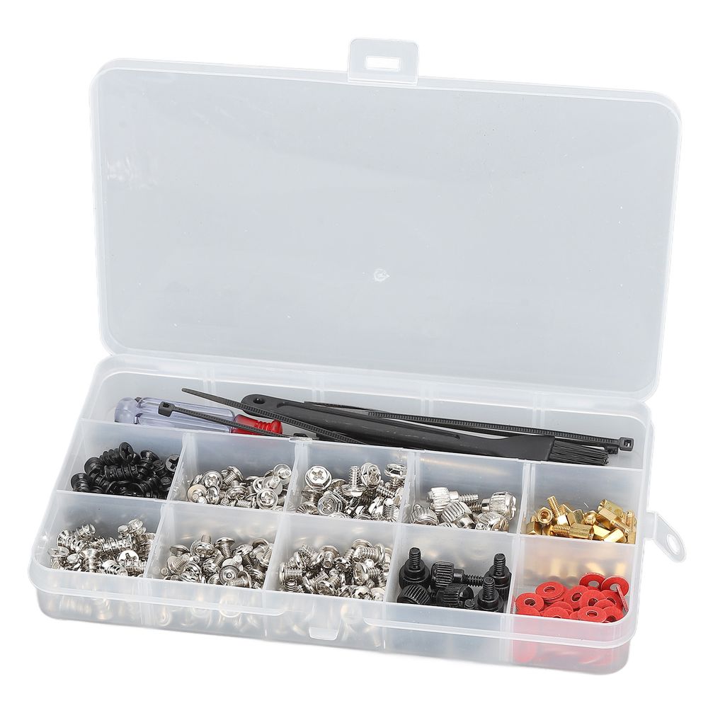 362-teiliges Computer-Schraubenset, Kabelbinder, Schraubendreher, Unterlegscheiben, Reinigungsbürste, Wartungsset