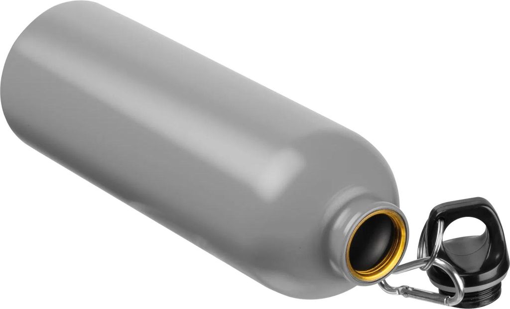 Edelstahl Trinkflasche / mit Karabiner / 750ml / Farbe grau Produktbild 