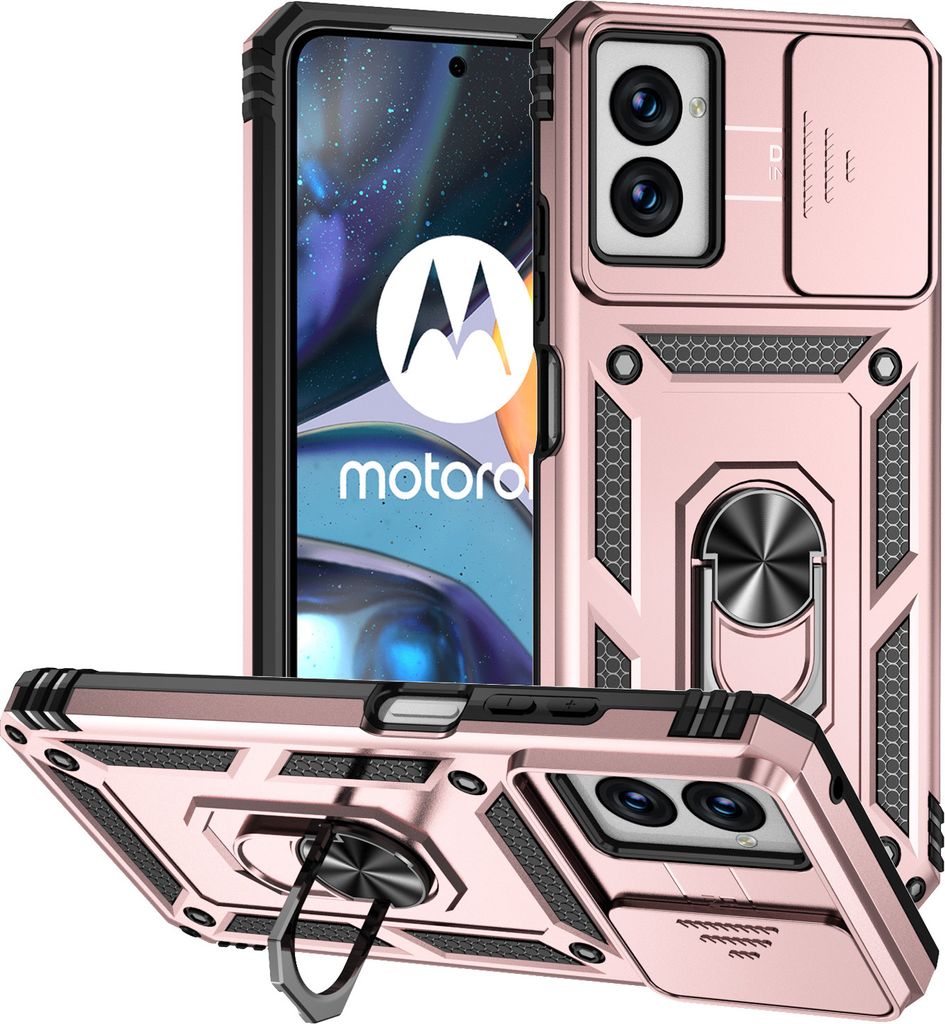 Moto G Power 2024 Hülle mit Schiebe Kamera Schutz und Produktbild 