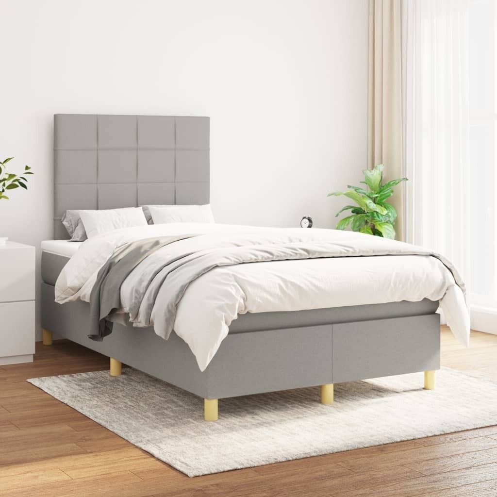 Maison Exclusive - Boxspringbett mit Matratze Hellgrau 120x200 cm Stoff