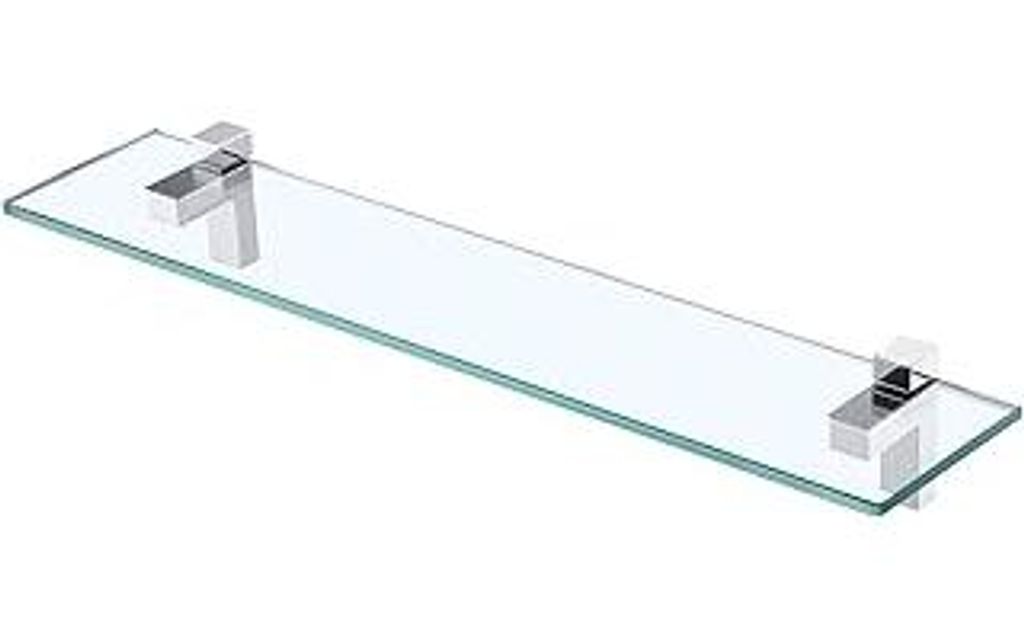KES Duschablage Duschregal Glasablage Dusche Glas Ablage 8mm Hartglas Badezimmer Regal Halterung mit Regalhalter 60CM Poliert Chrom, BGS3201S60