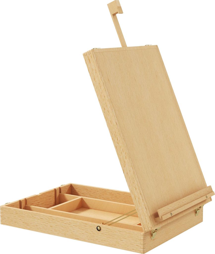 Tischstaffelei Tischstaffelei-Box, Buchenholz, klappbar, 27cm x 41,5cm x 74,5cm, Natur