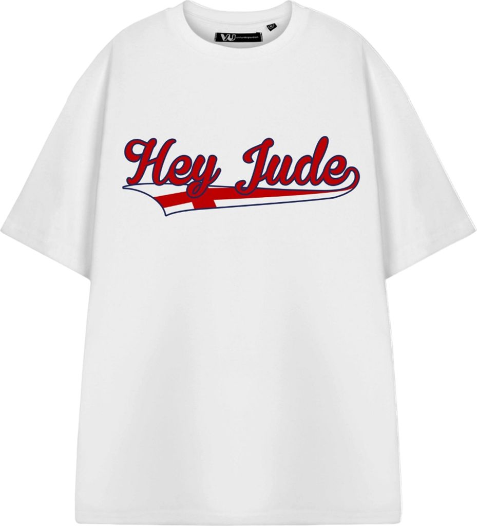 Show Me The Merch - "Hey Jude" T-Shirt für Herren/Damen Uni kurzärmlig NS8465 (XL) (Weiß)