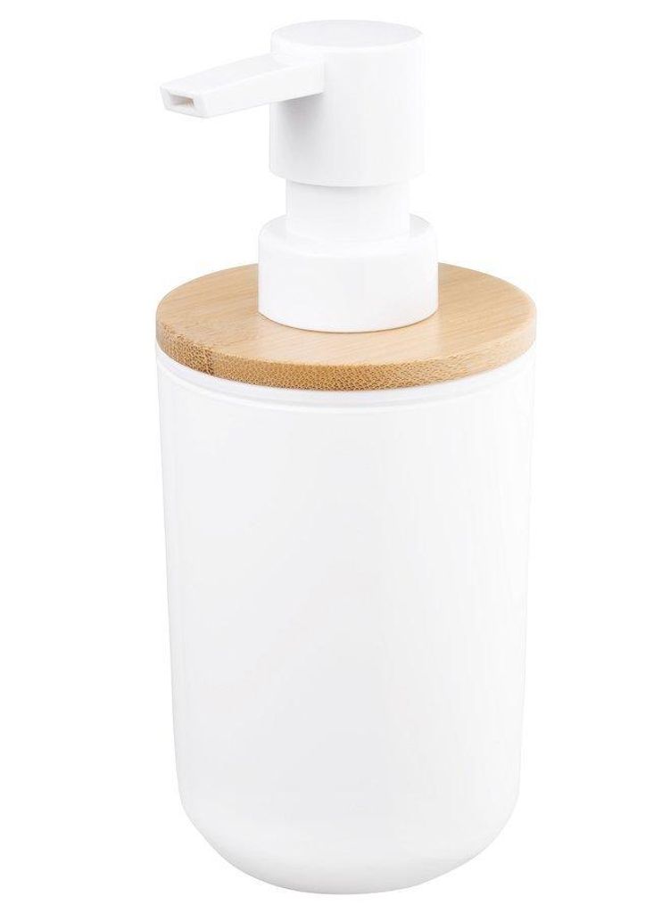 Aqualine SNOW Stehender Seifenspender 350ml, weiß/Bambus