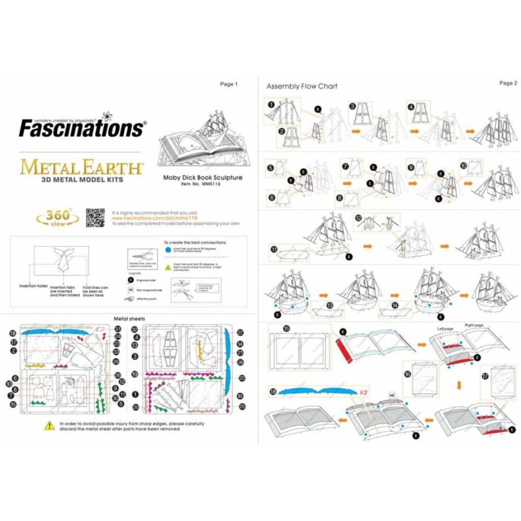 METAL EARTH 3D Puzzle Buch: Weißer Wal