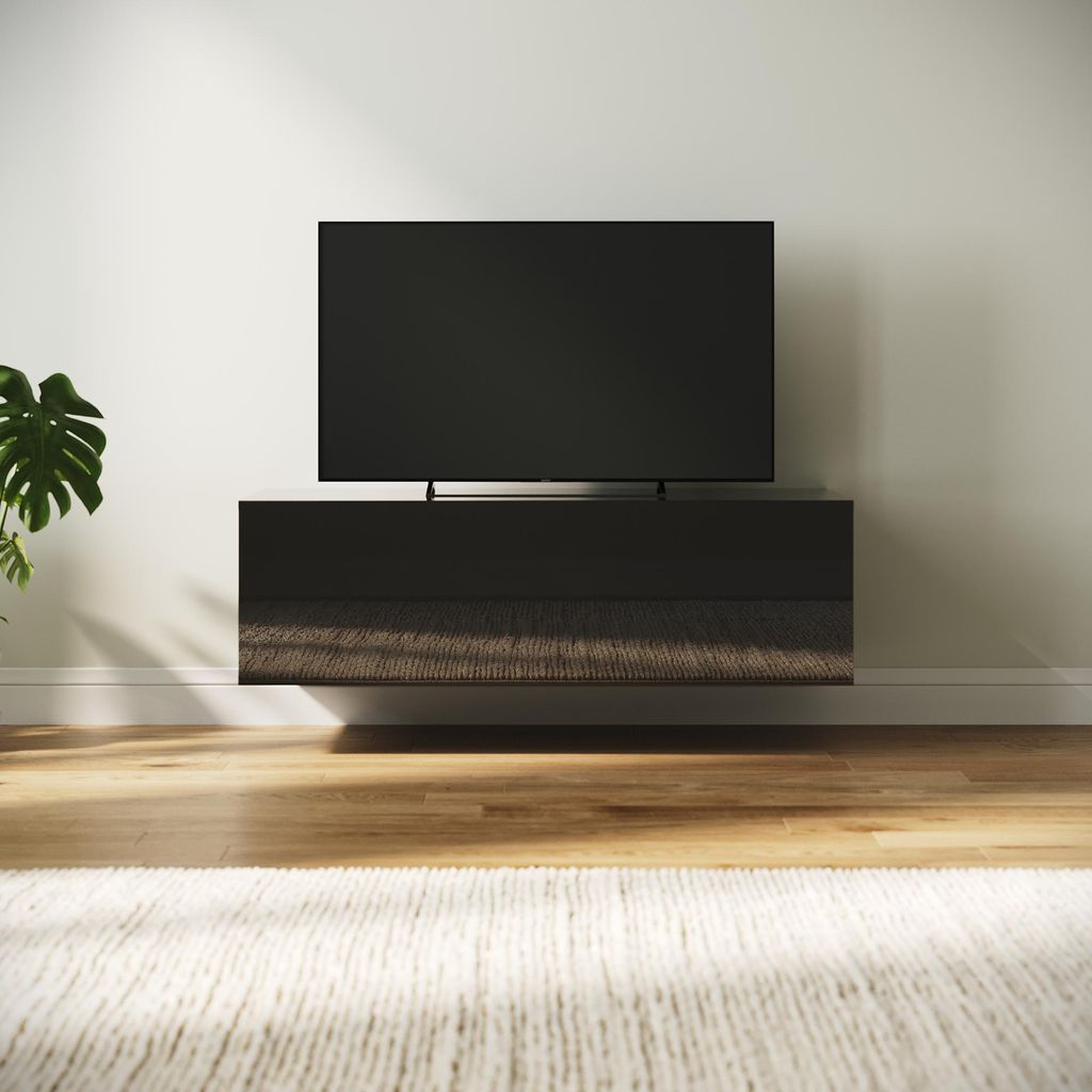 SONNI TV-Schränke Schwarz Hochglanz hängend holz 100 x 40 x Produktbild 