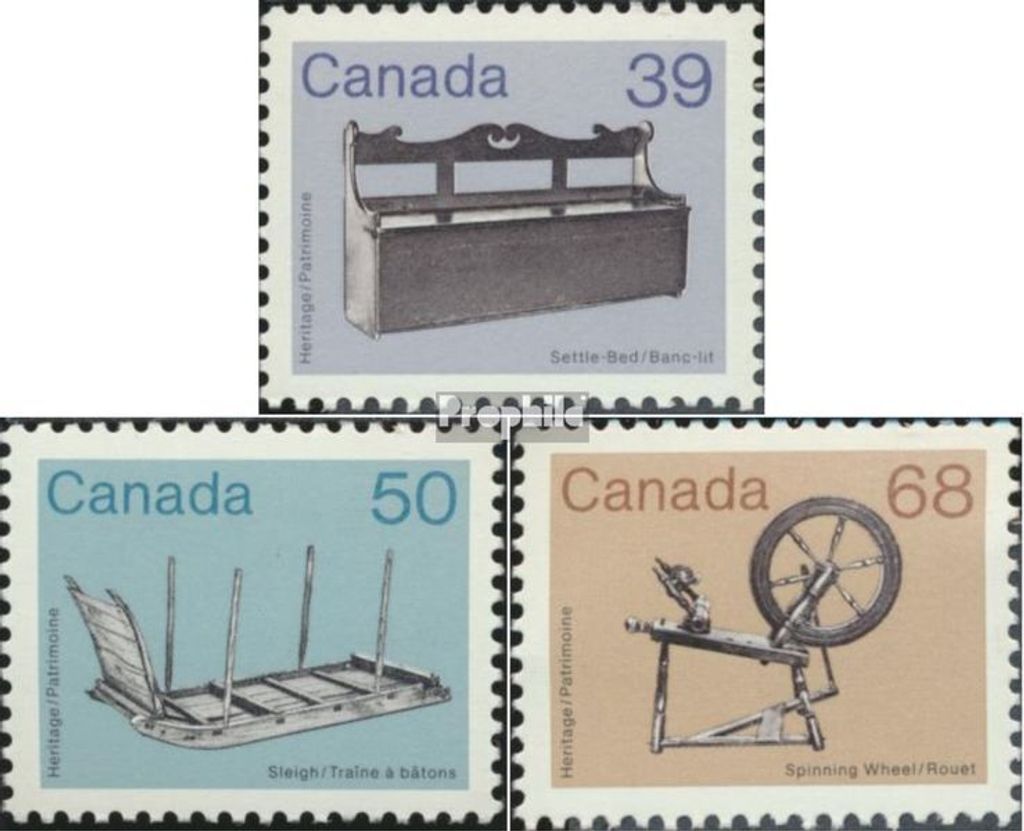 Briefmarken Kanada 1985 Mi 964-966 (kompl.Ausg.) postfrisch Alte Gebrauchsgegenstände