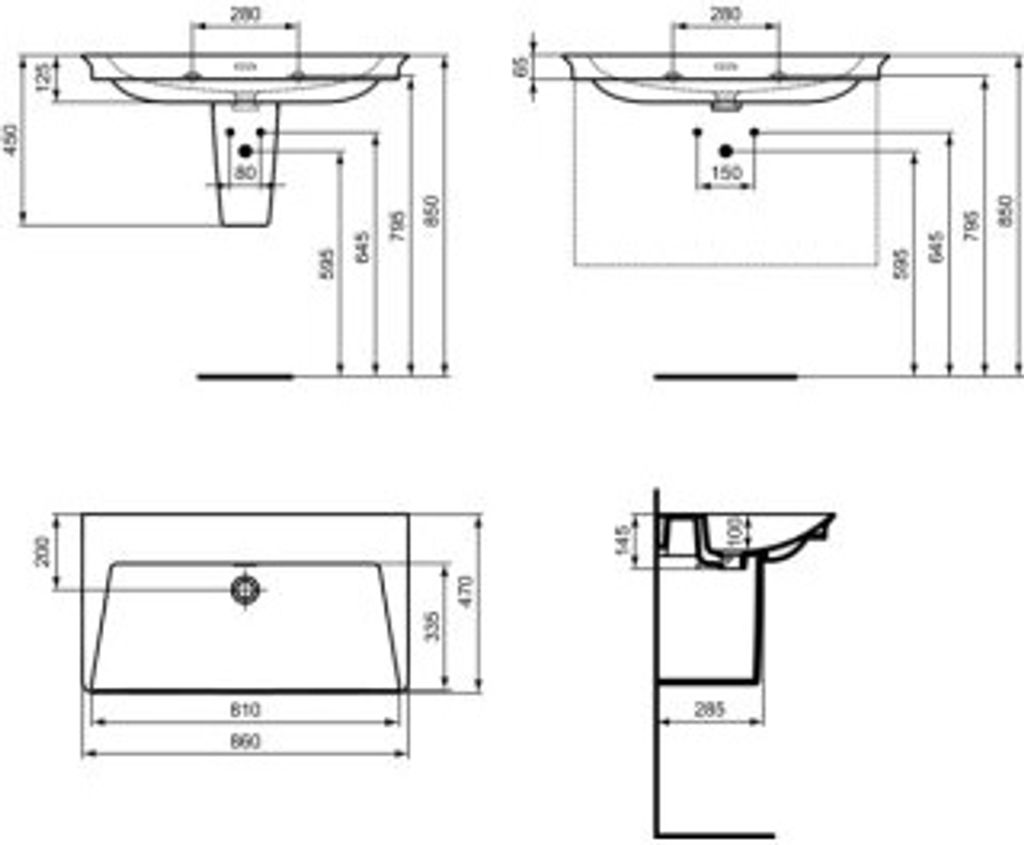 IDEAL STANDARD E2701MA Möbelwaschtisch La Dolce Vita 860 mm