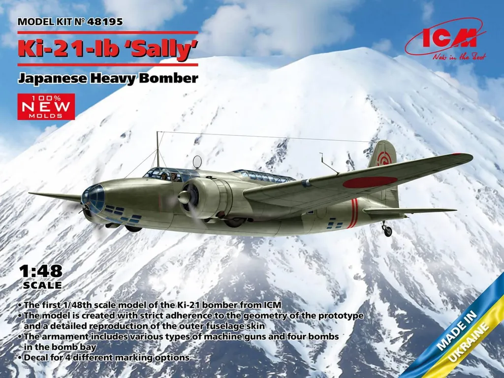 Ki-21-Ib Sally 1:48 - Maquette ultra détaillée avec nouveaux moules ICM