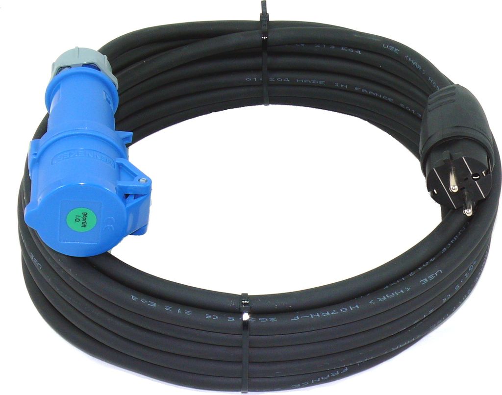 CEE Adapterkabel Camping Caravan Kupplung auf Schuko Stecker IP44 H07RN-F 3G2,5 3m